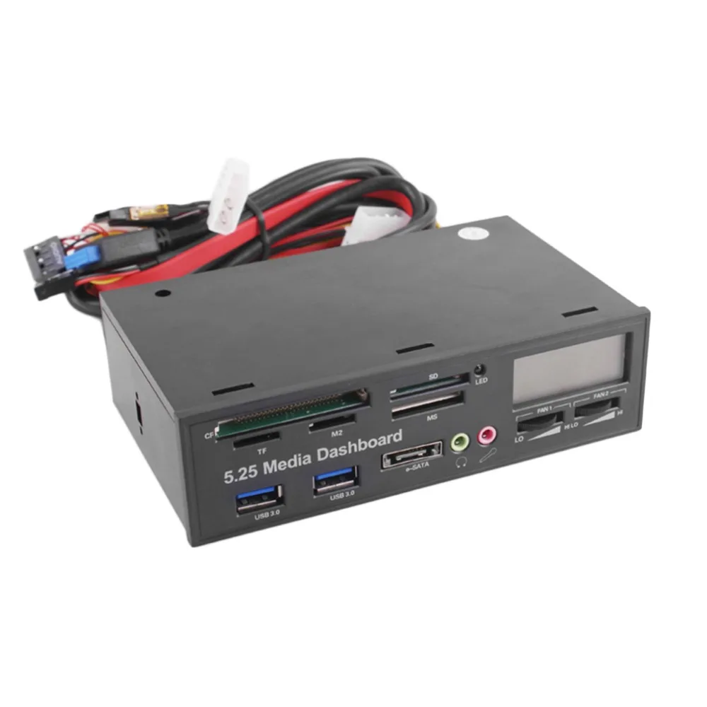 

Portable All In 1 Media Dashboard 5.25 Inch CD ROM Multifunctional Panel 525F20 Card Reader USB Flash Memory Card Reader
