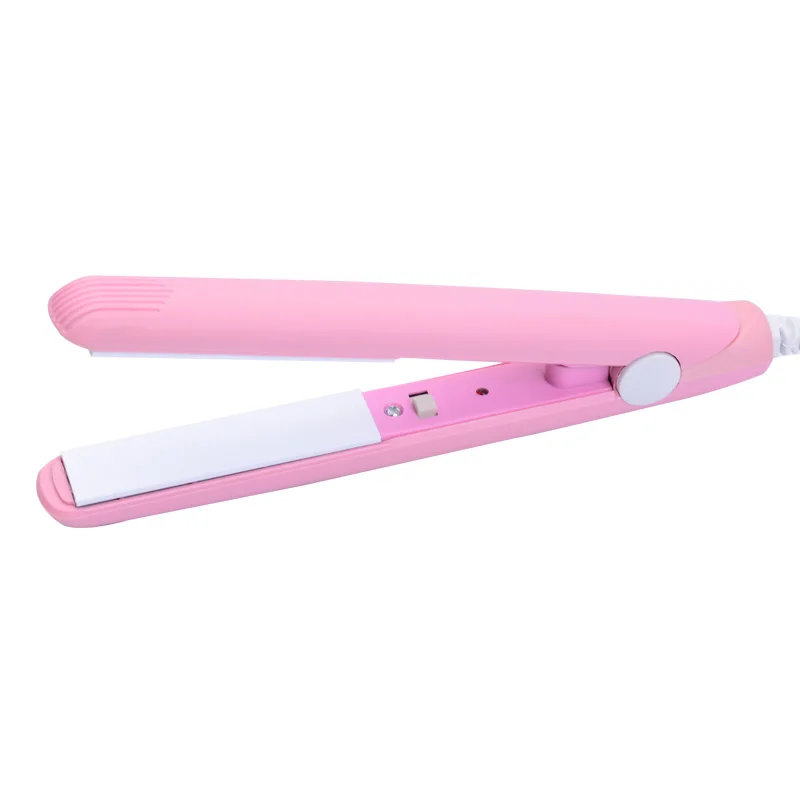 Электронный Профессиональный утюжок для волос для укладки волос, портативная Керамическая Мини утюжок для выпрямления волос, инструменты для укладки - Цвет: Pink Straightener