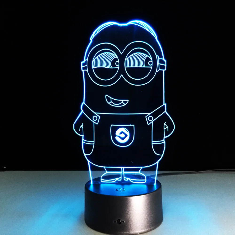  Novelty 3D Minions Night Light LED Table Lamp Touch Desk Lighting Colorful For Child Baby Gift Birt