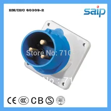 CEE/IEC международный стандарт IP44 панельная промышленная вилка 230 V, 32A с 3 полюсами