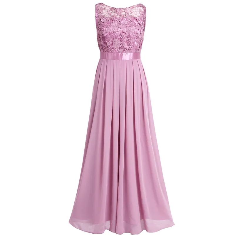 Элегантное женское шифоновое платье макси без рукавов с вышивкой длинное платье для свадебной вечеринки вечернее женское платье - Цвет: Plum
