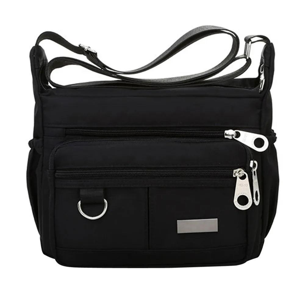 

Casual Large Capacity Female's Bag Women's Fashion Solid Color Zipper Waterproof Nylon Shoulder Bag Crossbody Bag