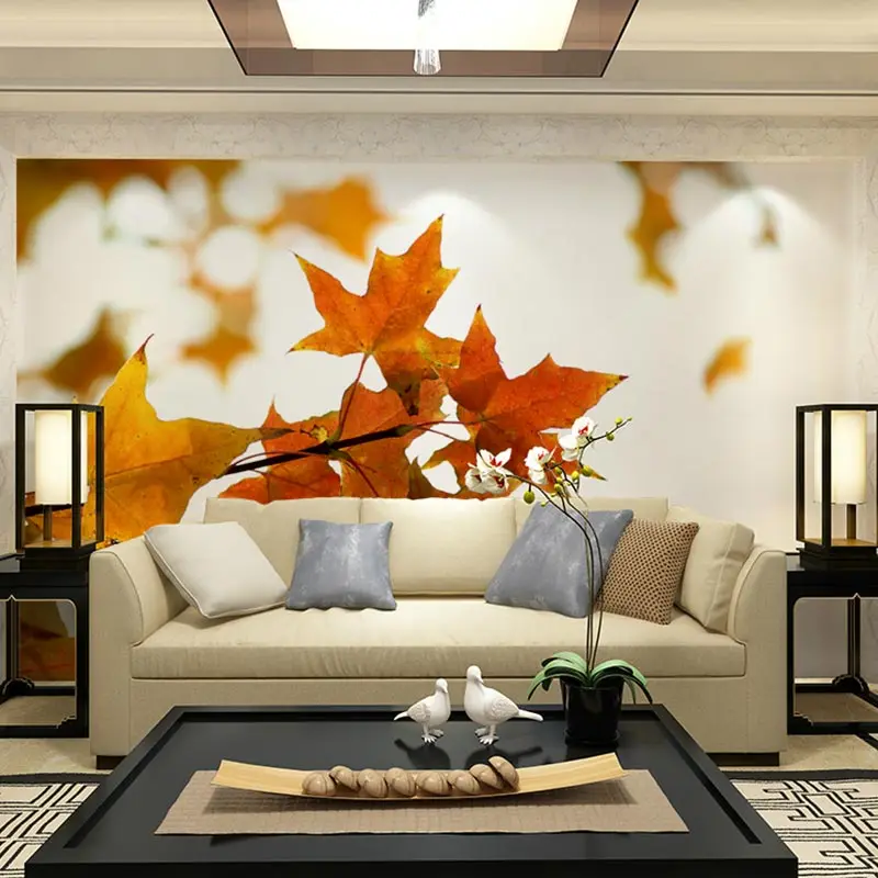 Home decor Wall papers autumn maple leaves photo wallpaper murals for