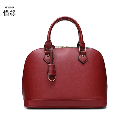 

XIYUAN BRAND Women luxury shell Burgundy Shoulder Bag Female Fashion Handbags Leather Cross pattern Crossbody Messenger Bags red