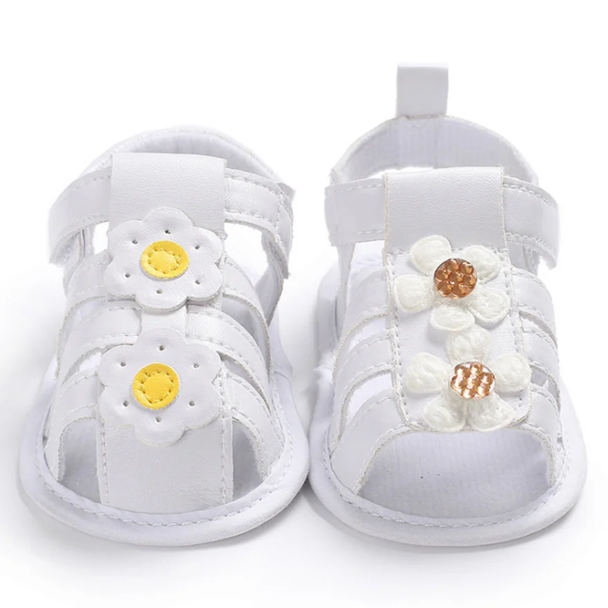 Good Quality Leather White Baby Girls Sandals Infant Newborn Crib Cool