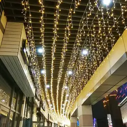 Рождество уличная декоративная подсветка 4 м Droop 0,4-0,6 м светодиодный занавес сосулька струнные огни волнистые праздник вечерние партия