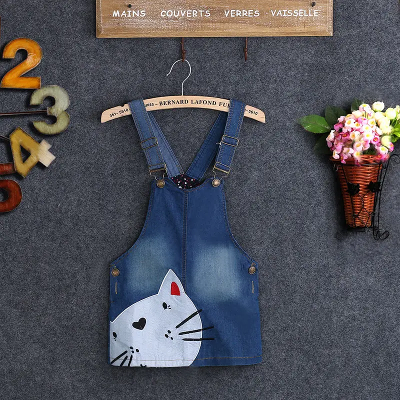 1 шт. детский джинсовый комбинезон для девочек|cat denim|denim overalls kidskids denim |