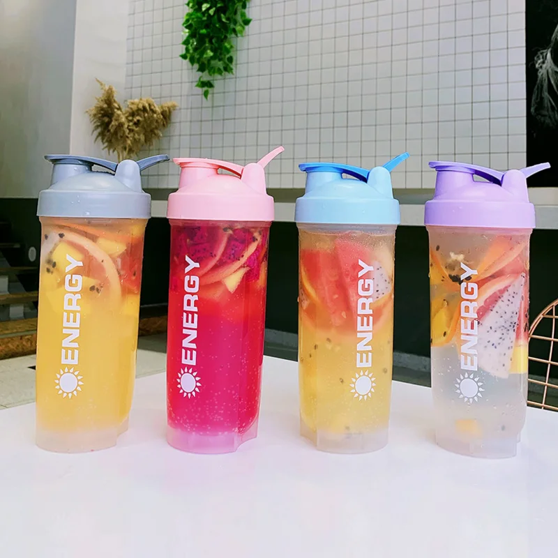 

New Design Whey Protein Shaker Bottle Sport Protein Powder Mixing Bottle With Stirring Ball Fruit Milk Shake Water Cup BPA Free