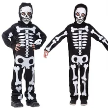 Детский карнавальный костюм скелета для мальчиков; маскарадный Детский костюм на Хэллоуин; одежда скелета для детей; костюм с черепом и криком