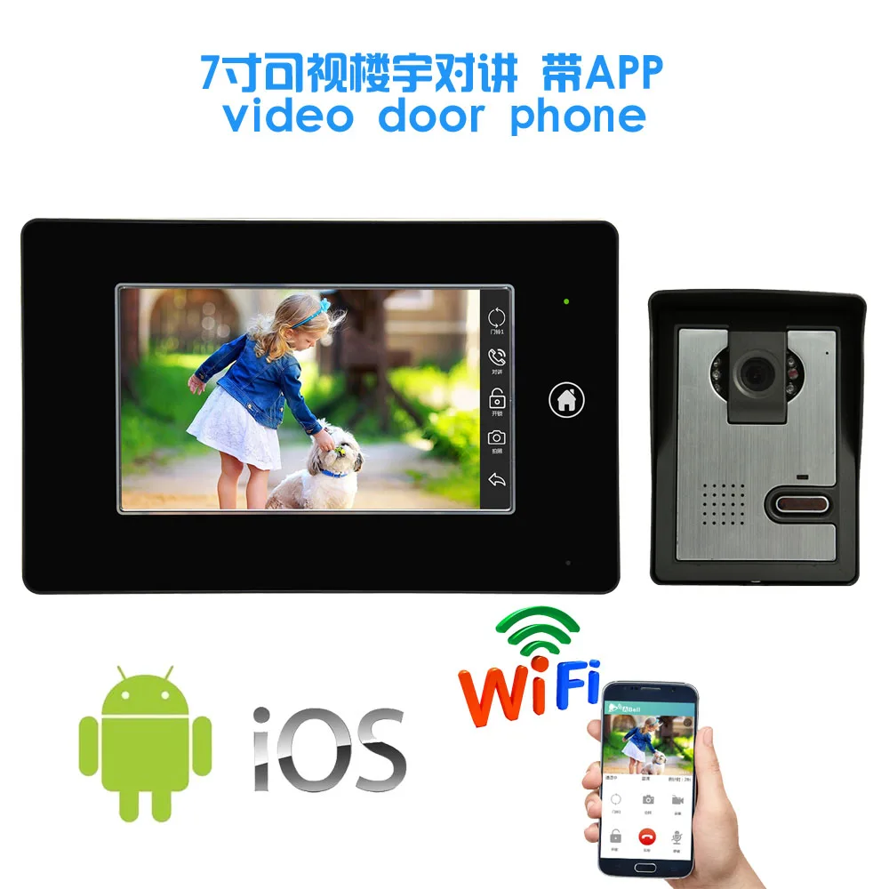 #*Cheap New product 7 inch monitor wire Video door phone with WIFI APPs cellphone control Function security camera door bell for home