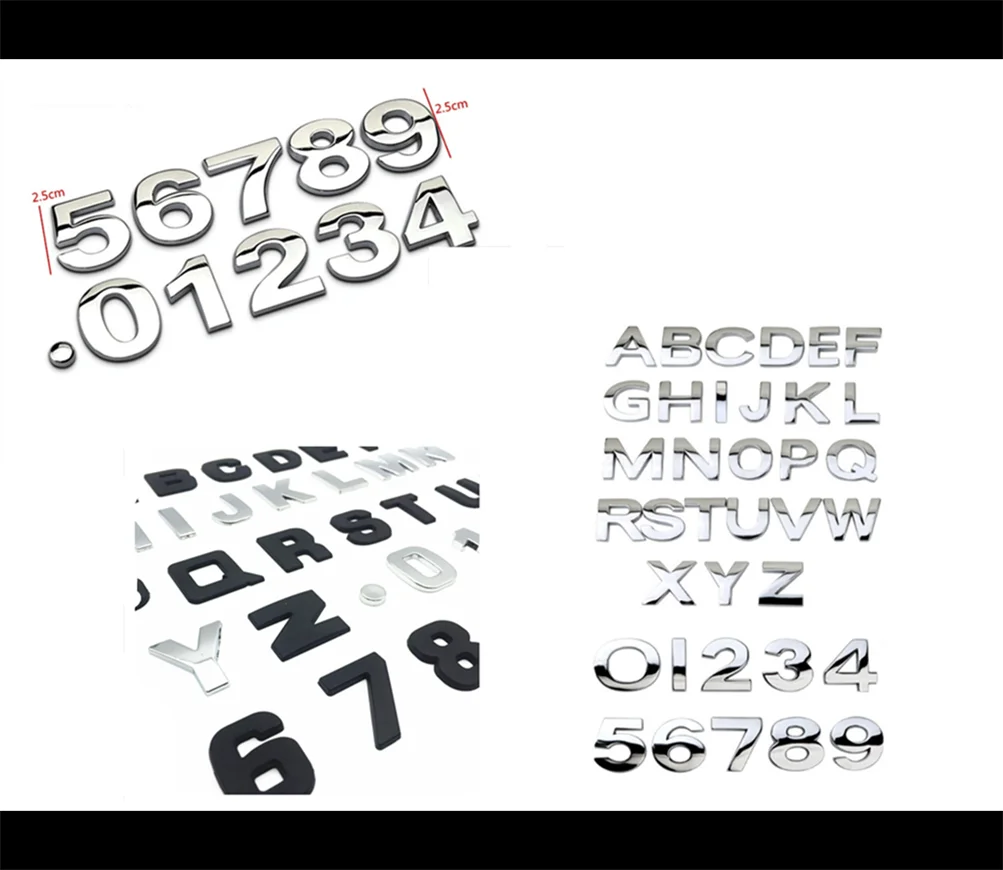 High quality auto styling 3D metal digital letter car sticker black silver for Subaru VIZIV-2 Hybrid Exiga Tribeca G4e B9 R1 | Автомобили