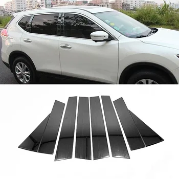 

For Nissan Rogue X-Trail X Trail XTrail T32 2014-2018 Stainless Steel striped black style Door Window Pillar Posts Cover Trim 8s
