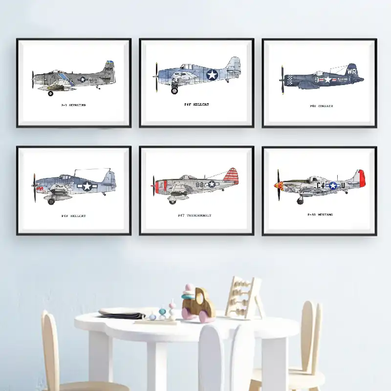 Nursery Decoration Vintage Airplane Watercolor Posters And Nursery Decoration Vintage Airplane Watercolor Posters And