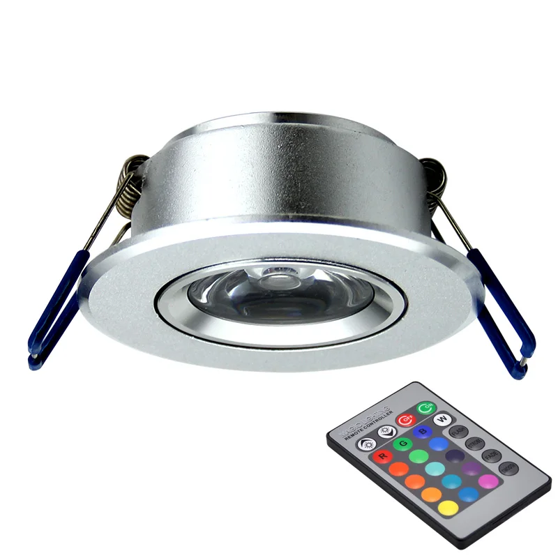 LED Ceiling Spot Light LED Ceiling Spot Lamp 3W RGB With Remote Recessed light Bulbs AC220V 3W Downlight Birthday party Colorful