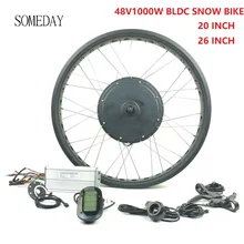 Когда-нибудь снеговой велосипед 48V1000W электрическое преобразование велосипедов Комплект задняя часть электровелосипеда кассета бесщеточный синхронный электродвигатель с постоянным магнитом мотор-колеса с LCD6 дисплей