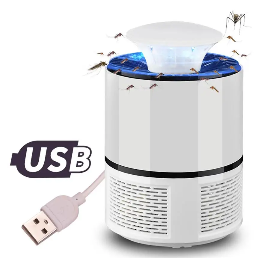 Антимоскитная лампа лампы светодиодный USB электрическая Москитная лампа домашний светодиодный жучок zapper mosquito killer лампа ловушка для насекомых# XTN - Color: White