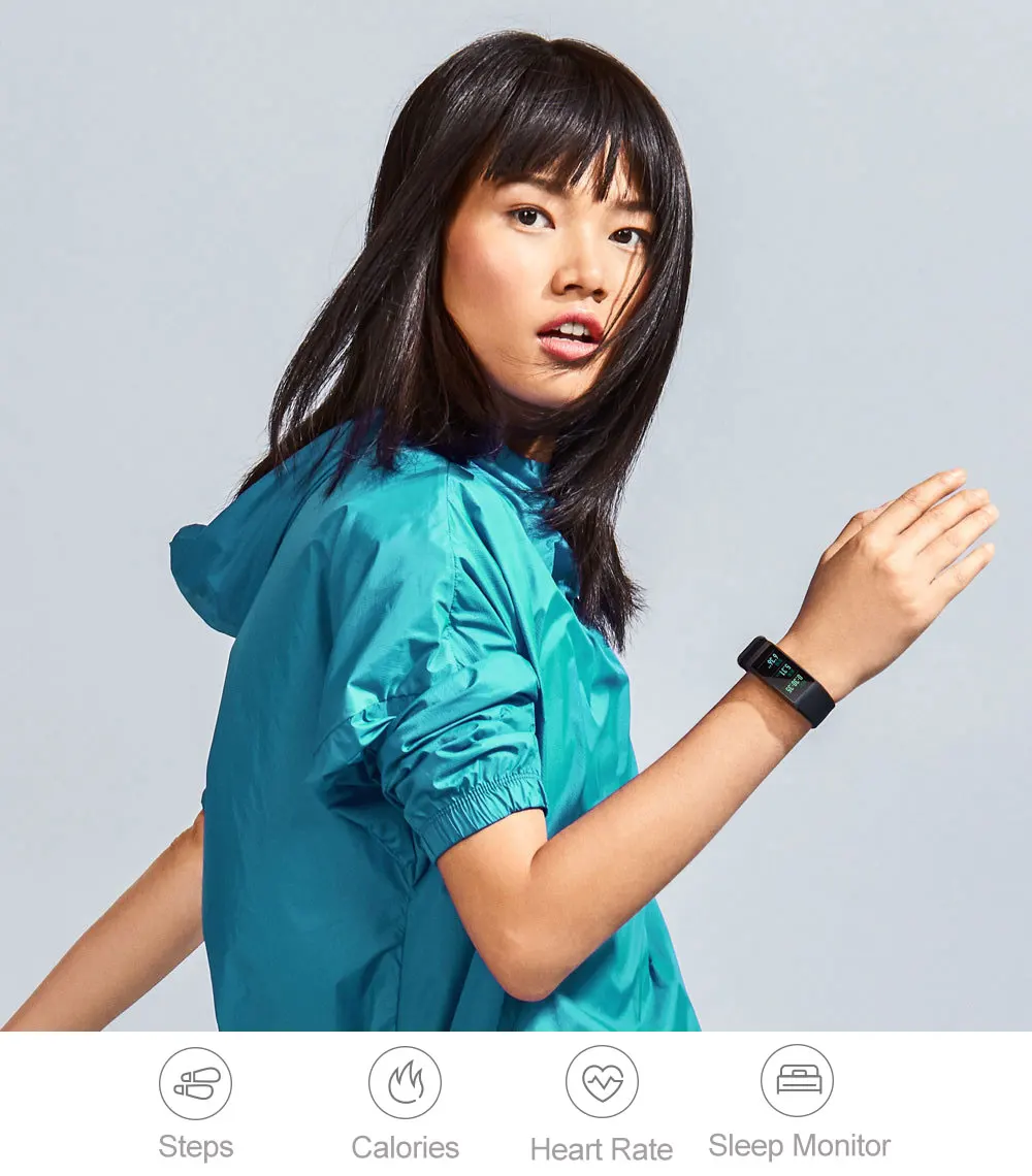 English Version Huami AMAZFIT Smartband Bluetooth 4.1 GPS Heart Rate Monitor 50m Swimming Waterproof 12 Days Battery Life (6)