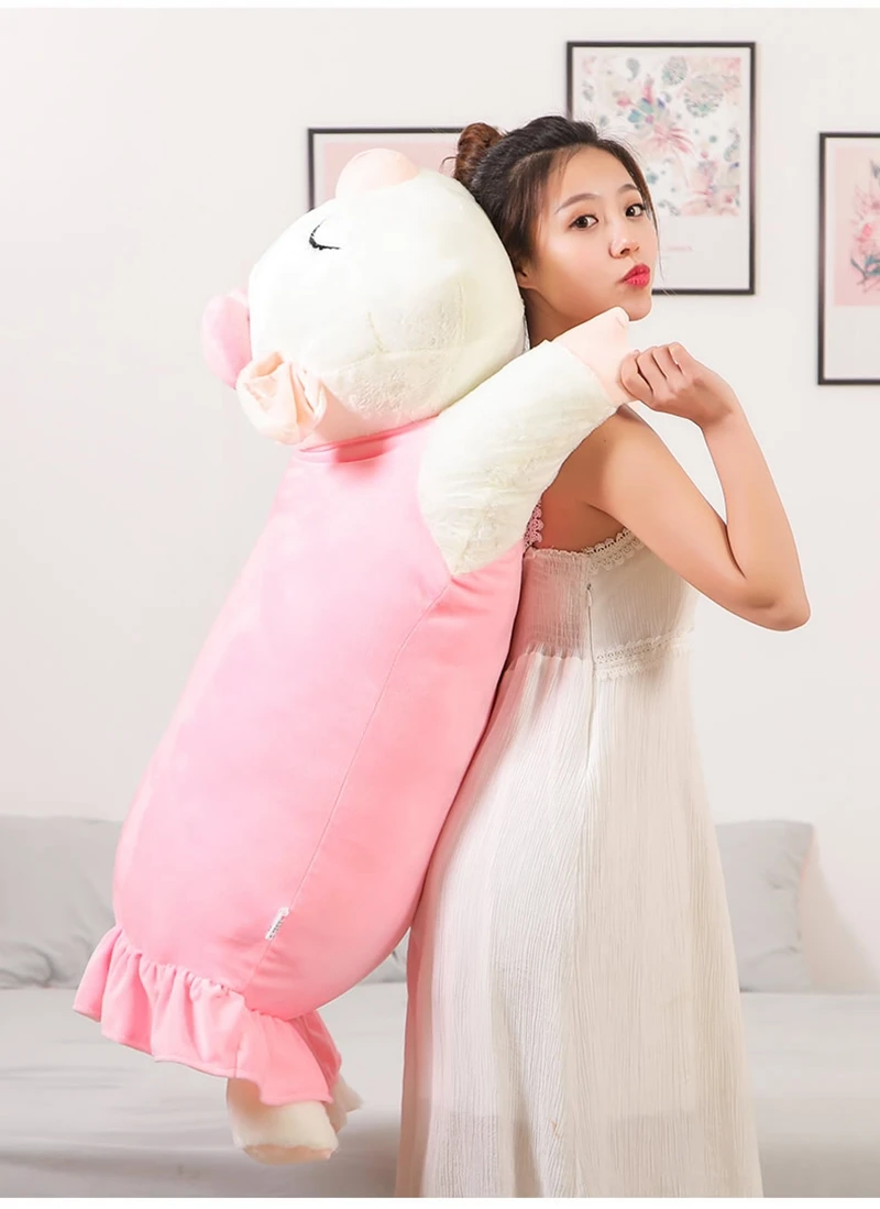 factory price kawaii cartoon pig plush toy pillow giant soft piggy doll for girl children gift decoration 39inch 100cm DY50620 (13)