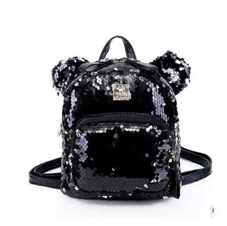 Shinning Bling Sequins Cute Big Rabbit Ears Backpack for Teenager Girls mochila Shoulder bag Women Mini Travel cute Bag escolar | Багаж и