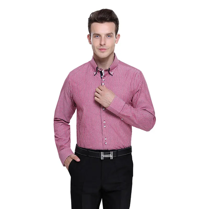 Низкая цена на маленькие размеры s m, распродажа итальянских рубашек высокого качества, мужская рубашка с длинным рукавом, евро Homme Camiseta Masculina - Цвет: Red