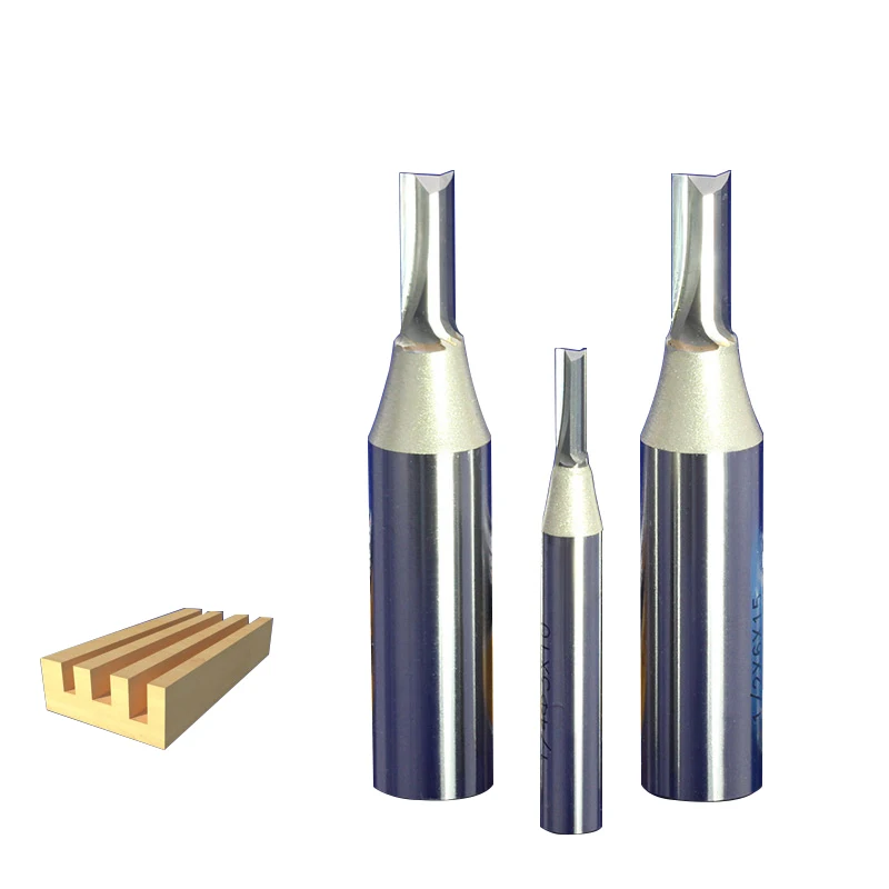 1pc 1/4*2*8 mm Straight Flute cutter Wood Slotting Tools milling