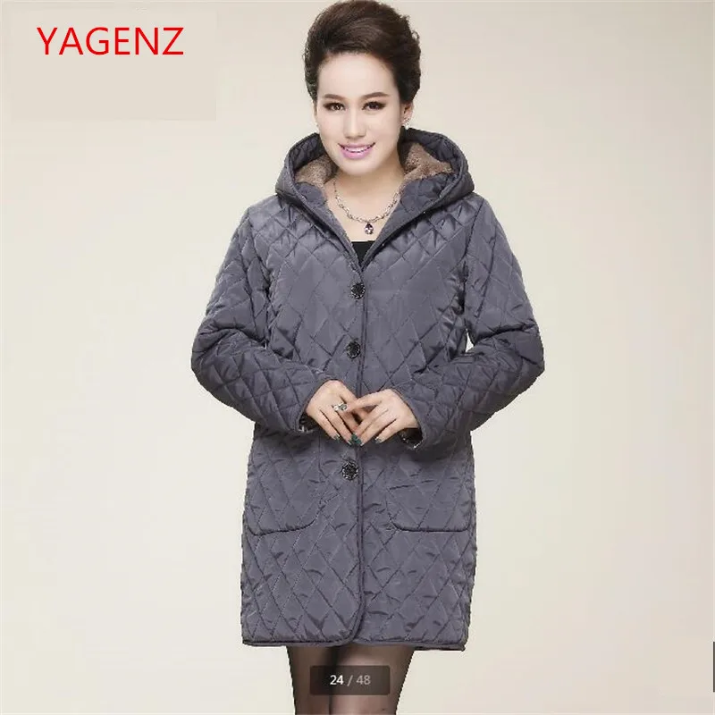 

Elderly Women Winter jacket Large size Warm coat 5XL NEW High quality Add wool Thickening Loose Cotton coat Cheap clothes K2403