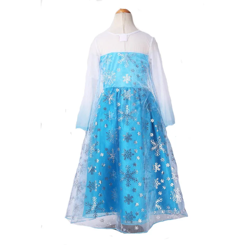 2021 New Elsa Dress Girls Party Vestidos Cosplay Girl Clothing Anna Snow Queen Print Birthday Princess Dress Kids Costume