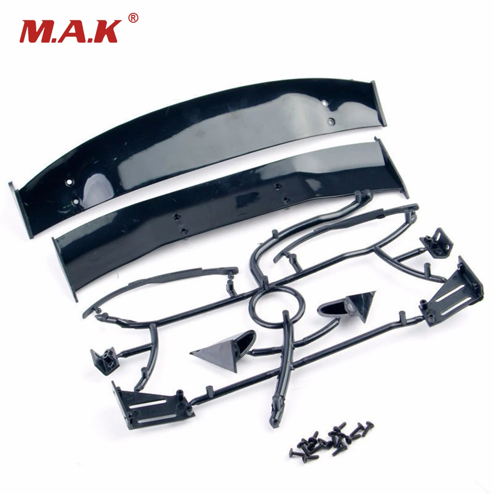 

Black 1/10 RC Car Body Rear Spoiler Tail Wing Side Mirror For RC Car Vehicles Toys Accessory