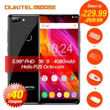 Oukitel MIX 2 Android 7.0 4G Mobile Phone Helio P25 Octa-core 6G+64G 5.99″ FHD 18:9 Display 4080Mah Fingerprint ID Cellphone