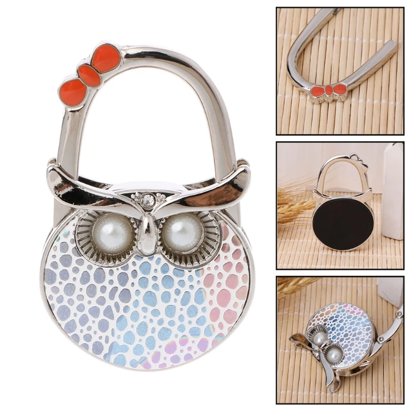 Mini Foldable Table Handbag Hook Bag Purse Metal Holder Cute Cartoon Animal Shaped Hanger