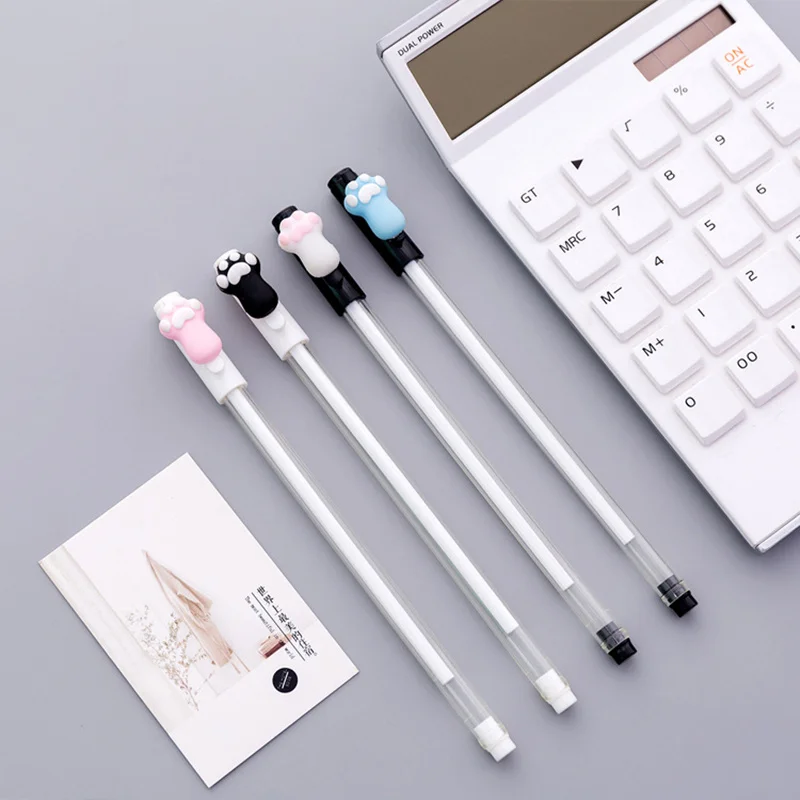 

6 pcs Catty claw gel ink pen Black color 0.5mm roller ball pens for writing Cute cat Stationery Office School supplies F534