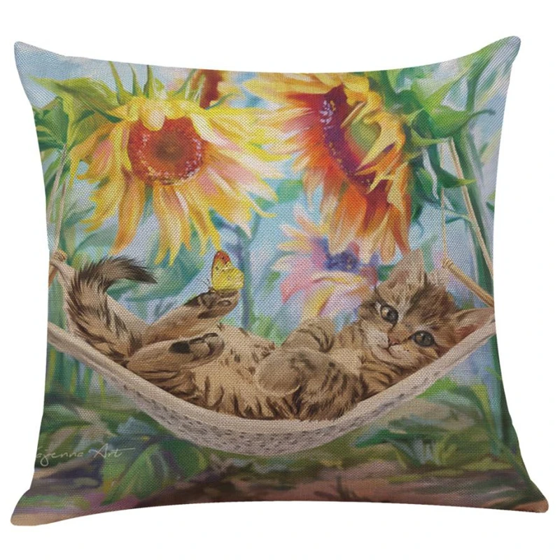 Cute Cat Sofa Bed Home Decoration Festival Pillow Case Cushion Cover20