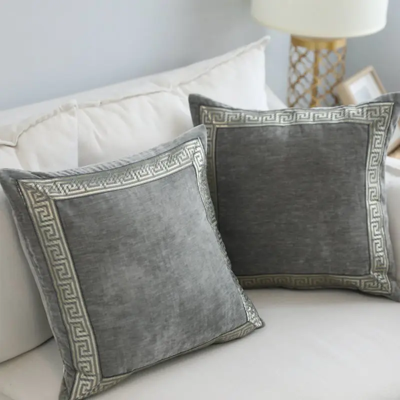 blue grey cushion covers
