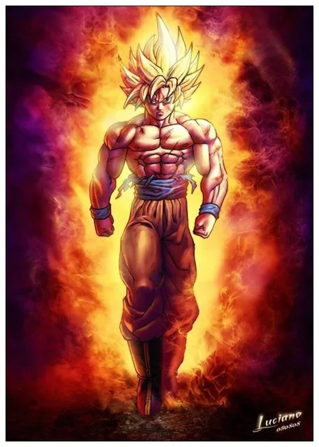 ZZ11808-11 Dragon Ball Z Goku аниме плакат в скандинавском стиле настенные художественные модные картины на холсте принты Мультяшные модульные картины украшение дома - Цвет: ZZ11808-11