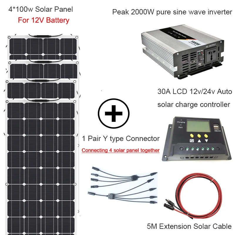 400W solar system 12V
