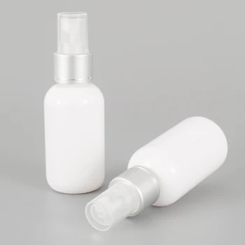 

60 X 50ml White Chunky Portable Travel Spray Bottle Cosmetic Refillable Jar with Mist Alumite Sprayer Wholesale