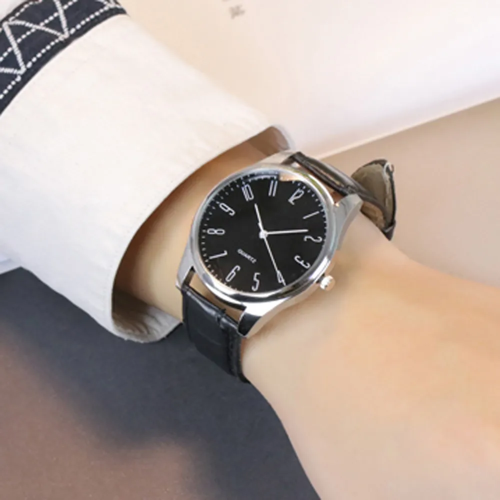 CCQ Мужские Простые бизнес модные кожаные кварцевые наручные часы orologio Топ Uomo