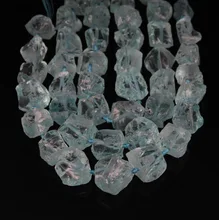 Natural de Cristal de Cuarzo Nugget collar de Cuentas, Crudo azul claro Cristales joya de Piedra Suelta granos de Los Colgantes de joyería