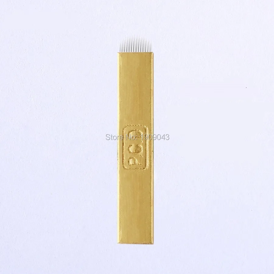 

free shipping 100 pcs PCD 0.25 14 pin U shape makeup blade microblading needles permanent makeup eyebrow tattoo needles
