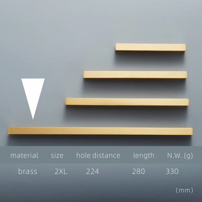Dooroom Zoe латунные мебельные ручки длинные современные матовые шкаф комод шкаф двери Ящики ручки - Цвет: PB-2XL