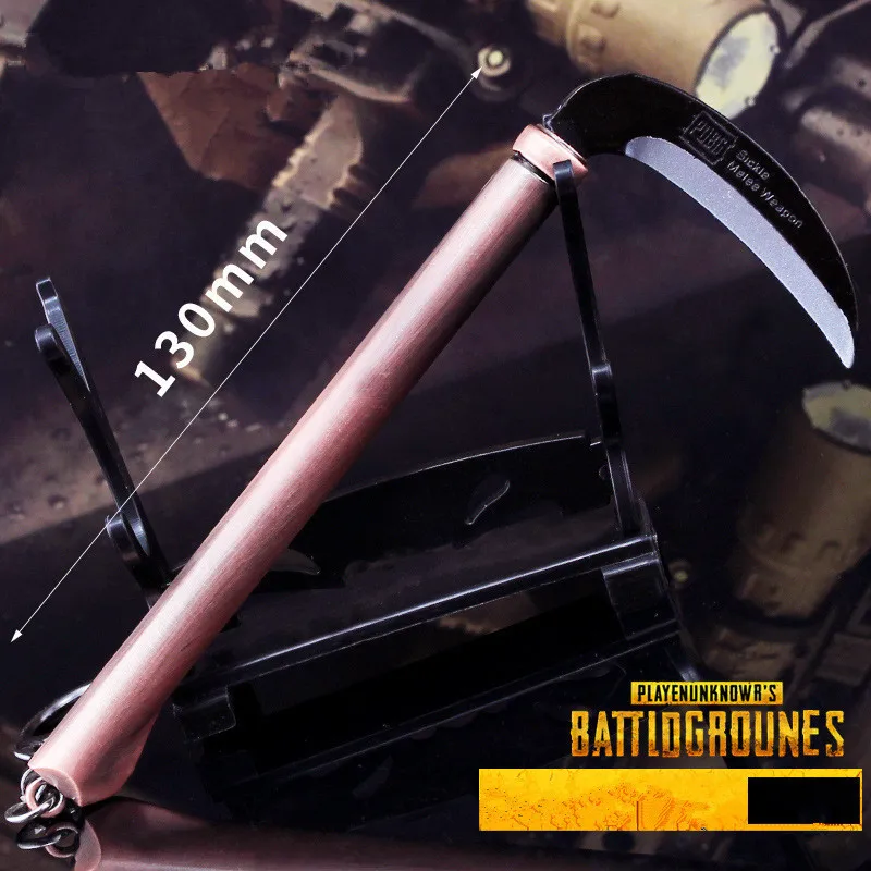  Playerunknown's Battlegrounds PUBG Logo Sickle Model Cosplay Accessories Pendant Keychain Gift Coll