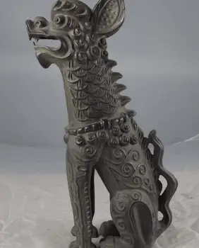 

14 Palace Royal Pure Copper Bronze Feng Shui Evil Fu Foo Dog Heaven roar Beast