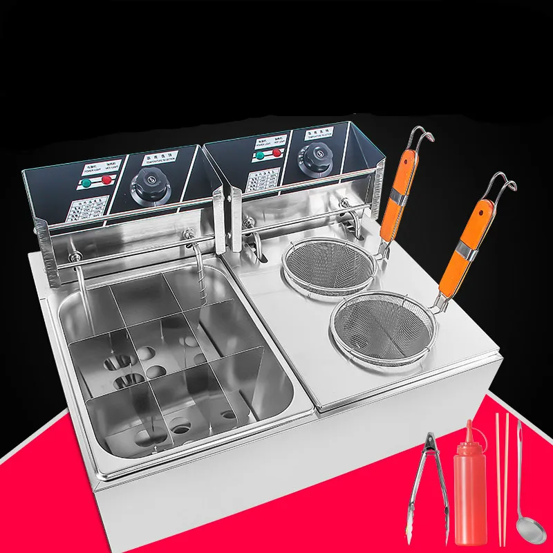 US $262.50 Electric Deep Fryers Commercial electric hot and spicy pot string of fragrant snack equipment Fried noodle soup NEW