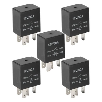 

AUTO -5 X 30A AMP 12V 4Pin Car Auto Relay Kit SPST For Fan Fuel Pump Light Horn