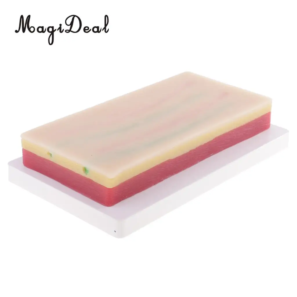 MagiDeal Suturing Practice kit Medical 3 Layers Suture Pad Human Skin Training Model for School Teaching Tool