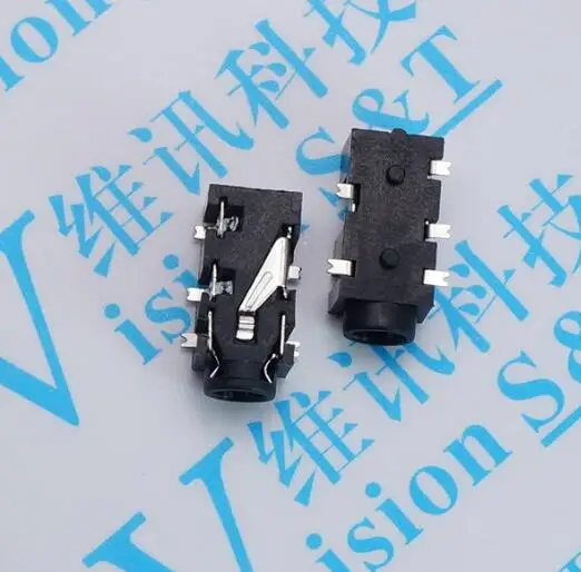 Free shipping 500PCS LOT 3 5 headphone jack audio jack PJ 327F 5 pin SMD column with headphones female high silver 