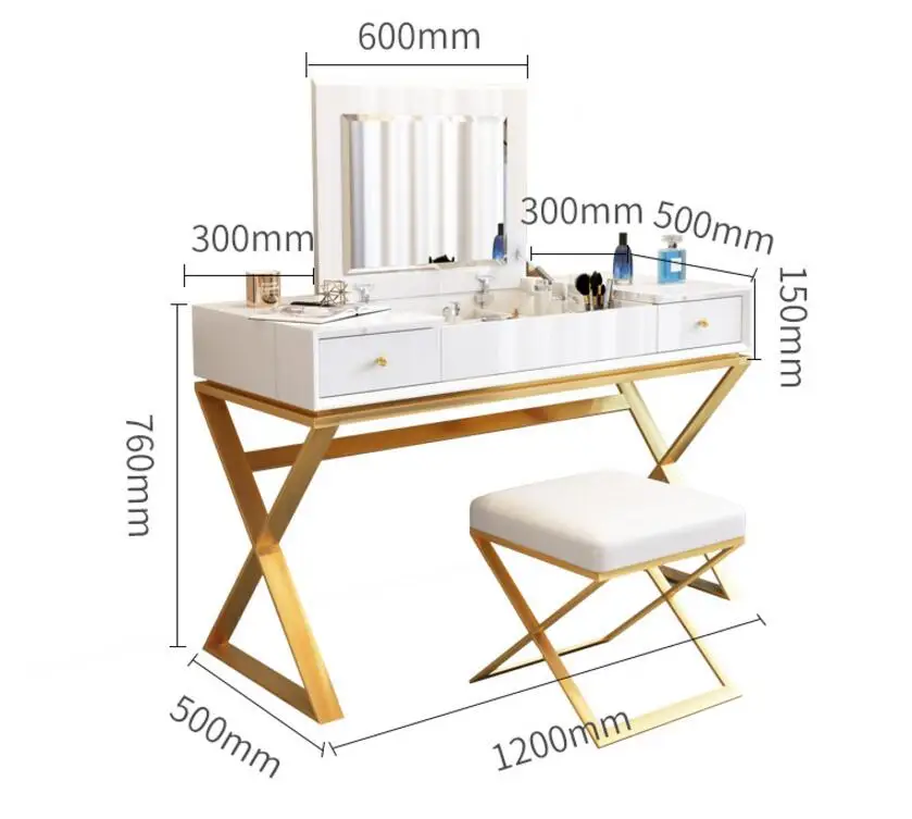 Современные скандинавские знаменитости туалетный столик свет insta-стиль многофункциональный спальня раскладушка туалетный столик Лакированное зеркало dres