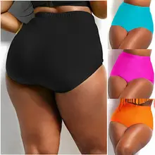 Женские черные бикини с высокой талией/танкини, плавки, плавки, пляжная одежда