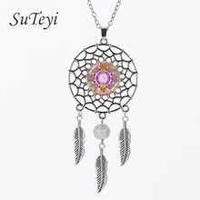Женское Ожерелье с кулоном в виде цветка мандалы|heart necklace|fashion