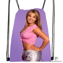 Custom Britney-Spears-American- Drawstring Backpack Bag Cute Daypack Kids Satchel (Black Back) 31x40cm#20180611-02-72